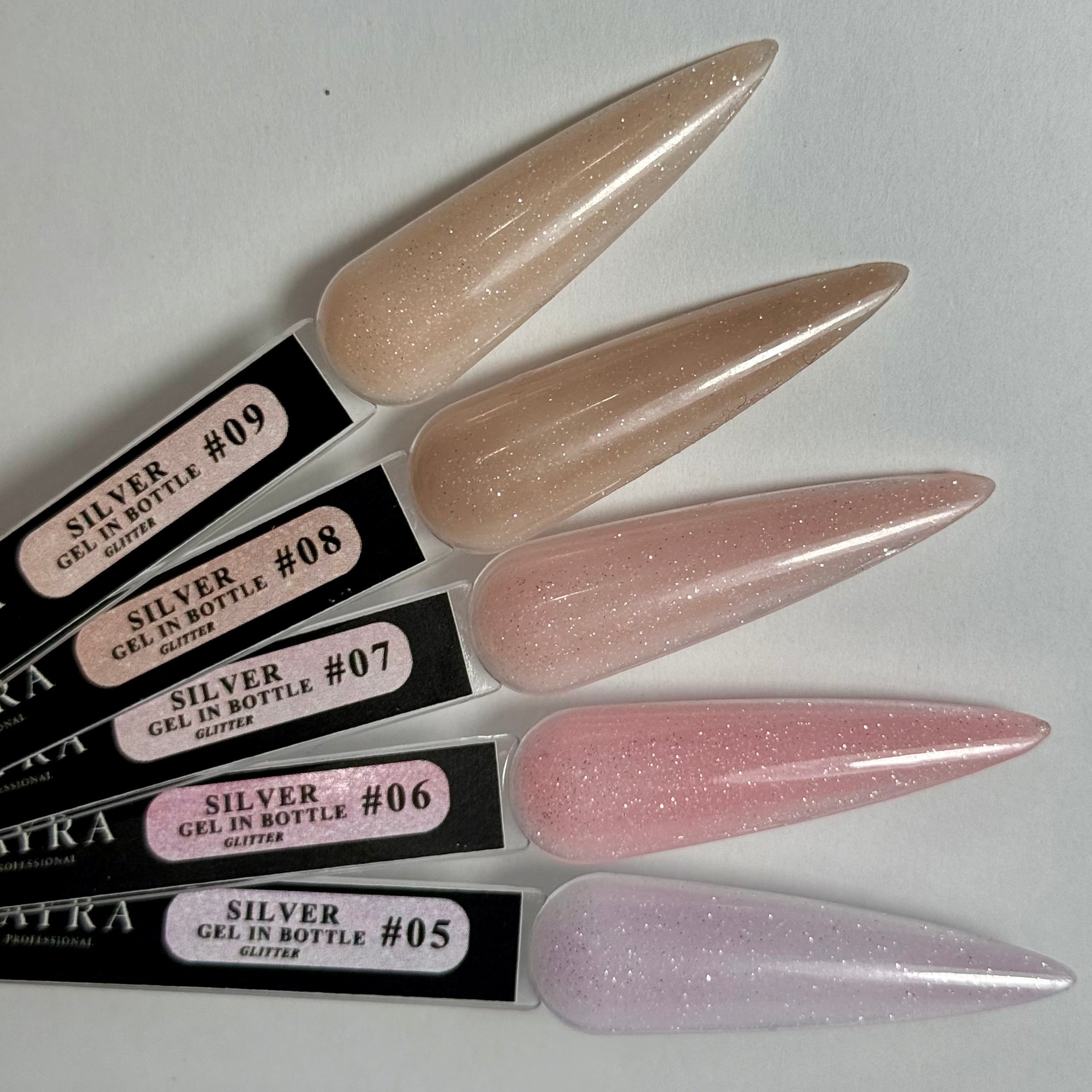 Гел в бутилка Silver Glitter #06