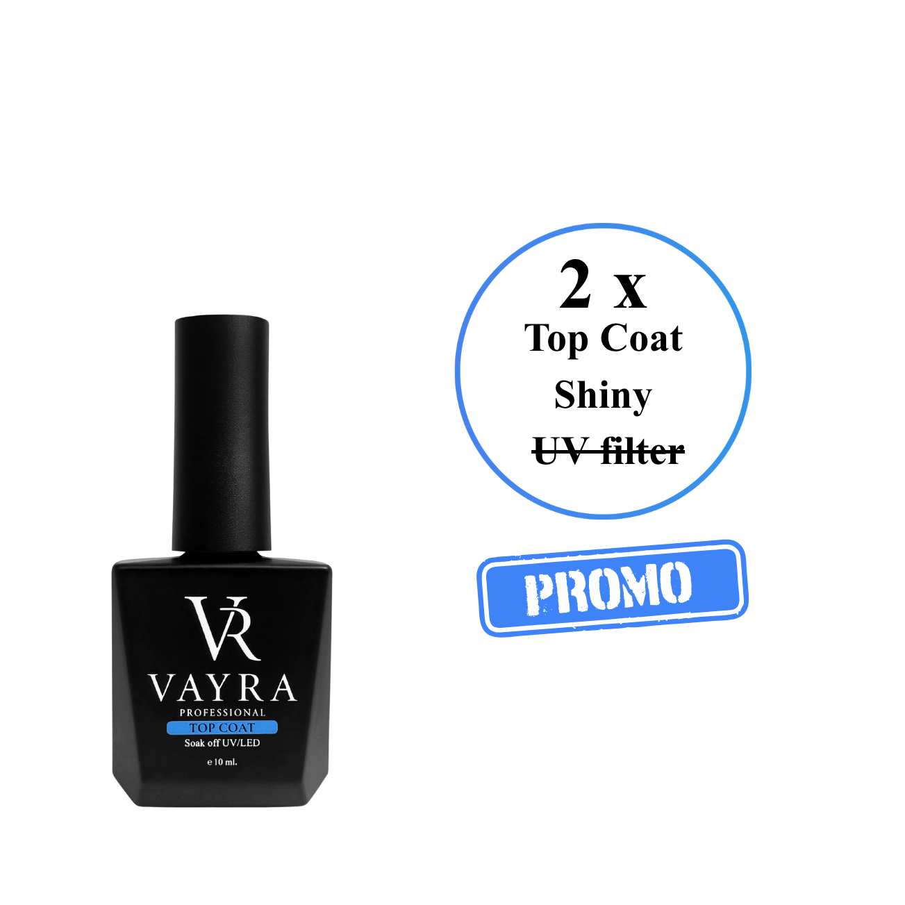 Top Coat Shiny - без UV филтър - 2 бр. ПРОМО