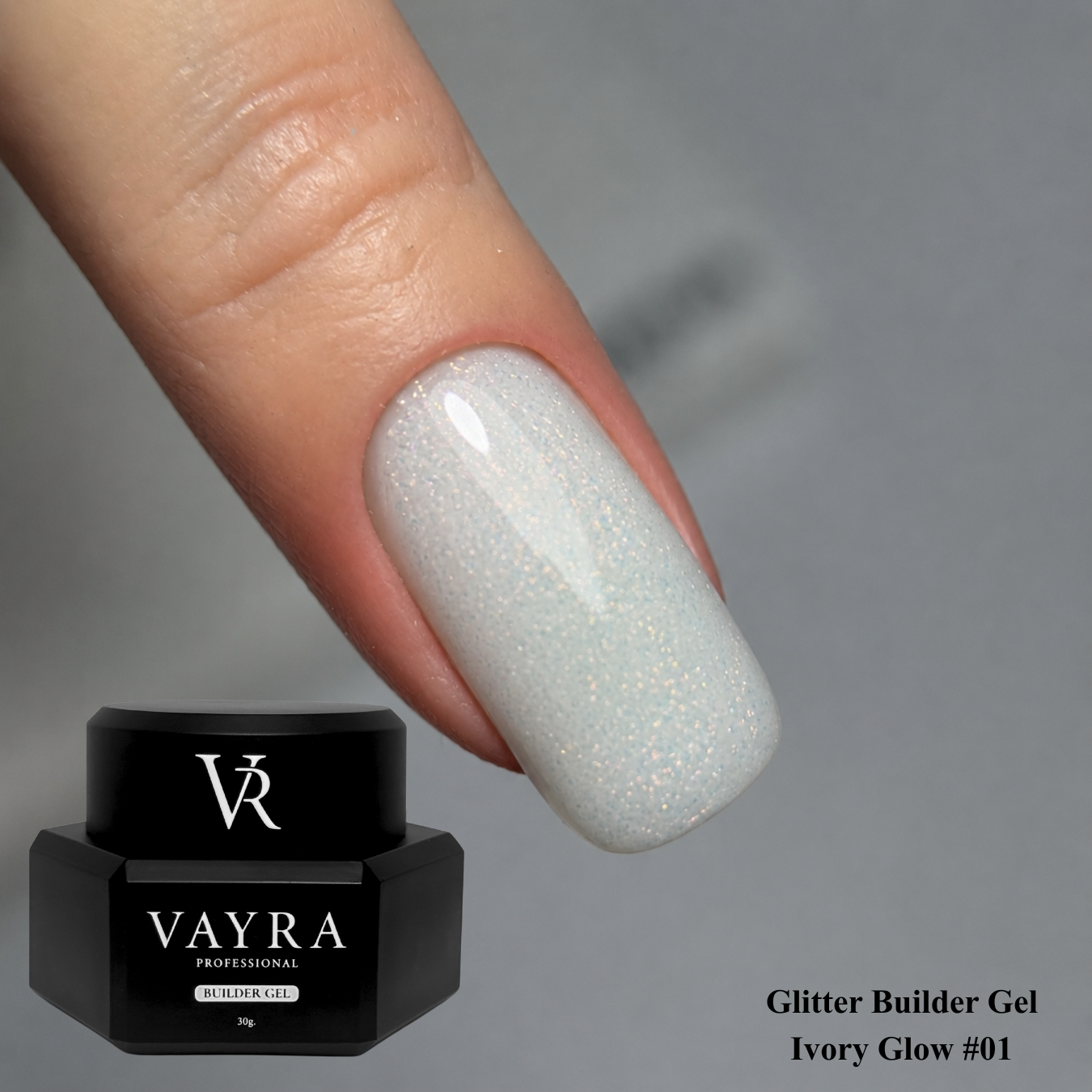 Glitter Builder Gel - Ivory Glow #01, 30 гр.