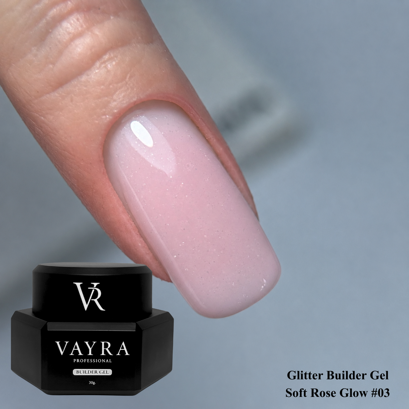 Glitter Builder Gel - Soft Rose Glow #03, 30 гр.
