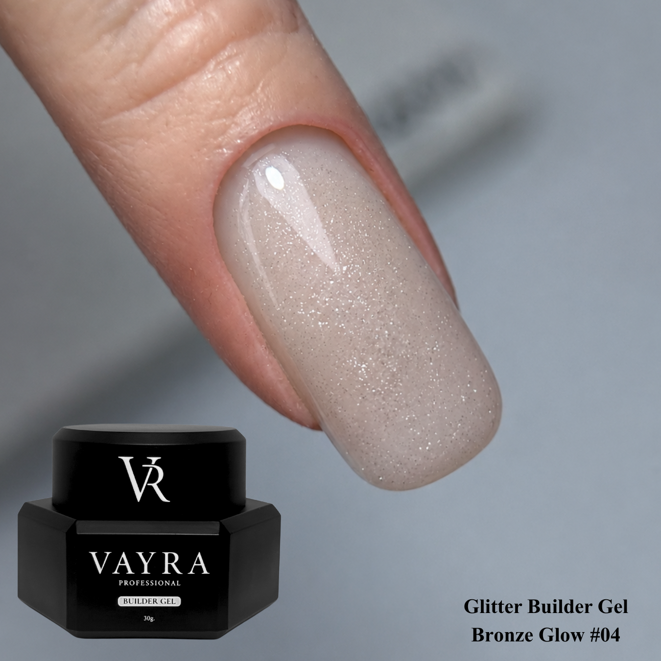 Glitter Builder Gel - Bronze Glow #04, 30 гр.