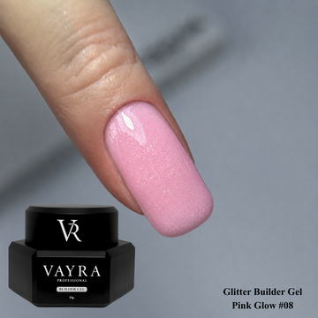 Glitter Builder Gel - Pink Glow #08, 30 гр.