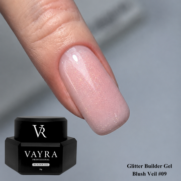 Glitter Builder Gel - Blush Veil  #09, 30 гр.